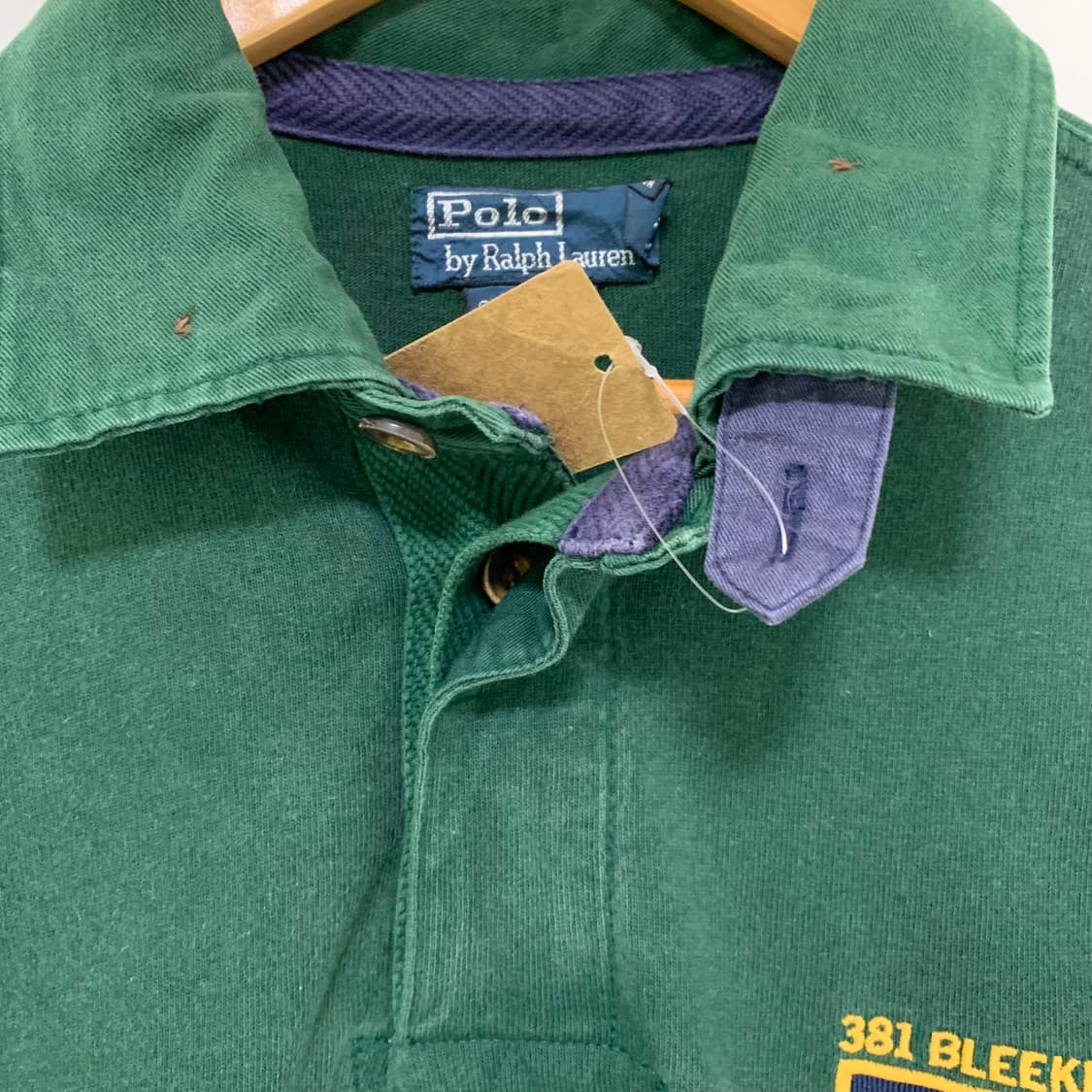폴로 랄프로렌 그린 럭비티 롱슬리브 카라 긴팔 티셔츠 L 빈티지 상품이미지9