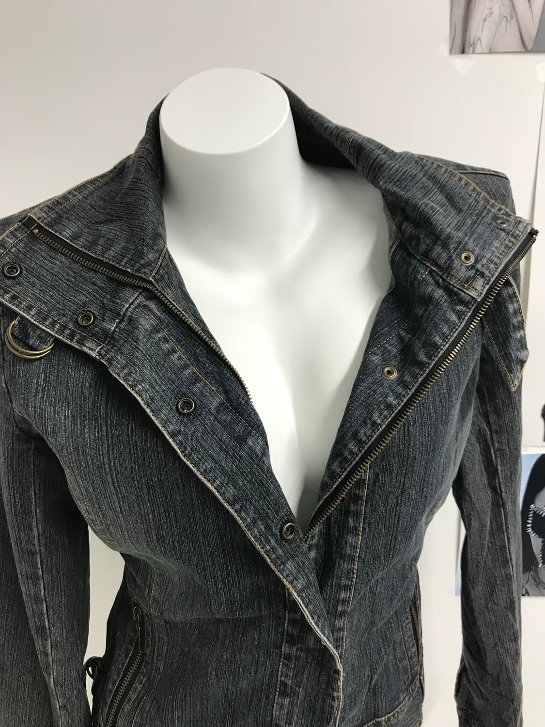 00s neck buckle denim jacket 상품이미지6