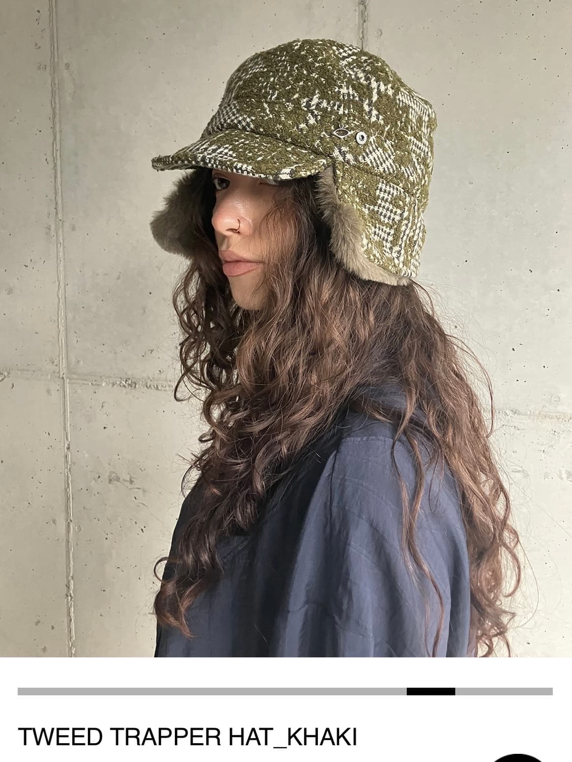 미스치프 트위드 트래퍼햇 카키 TWEED TRAPPER HAT 상품이미지1