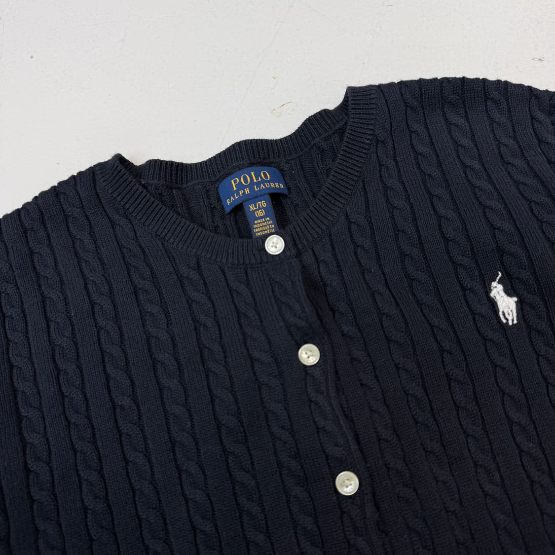 폴로 신형 포니 딱붙 꽈배기 니트 가디건 상품이미지3