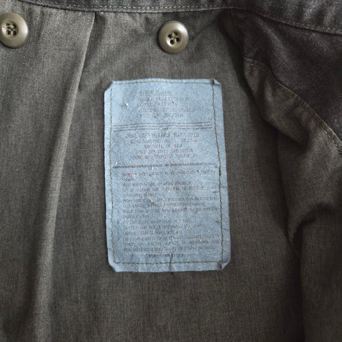 M65 필드자켓 블랙 염색개체 M-R 상품이미지5