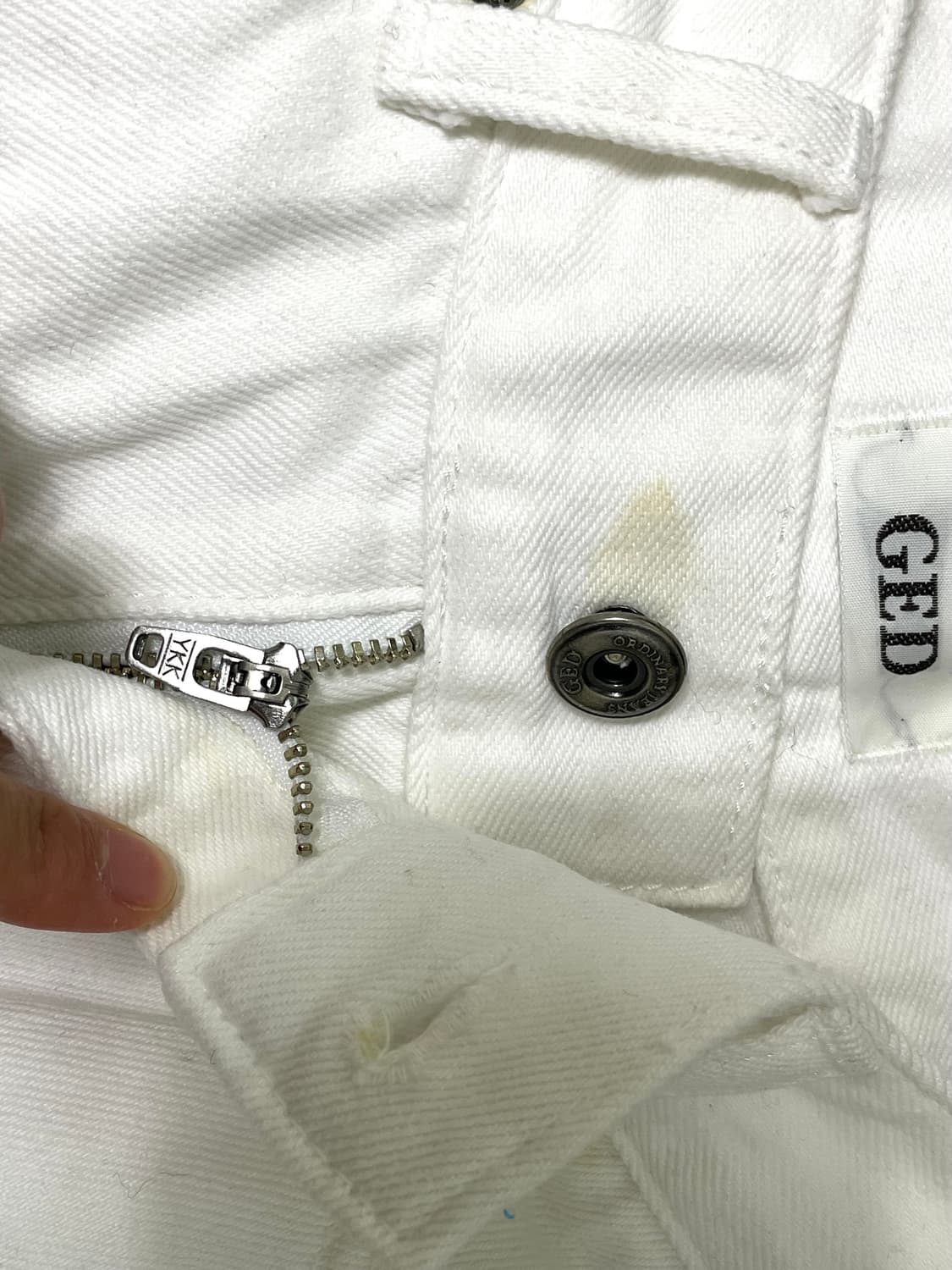 게드 화이트 팬츠 퓨어 코튼 진  상품이미지7