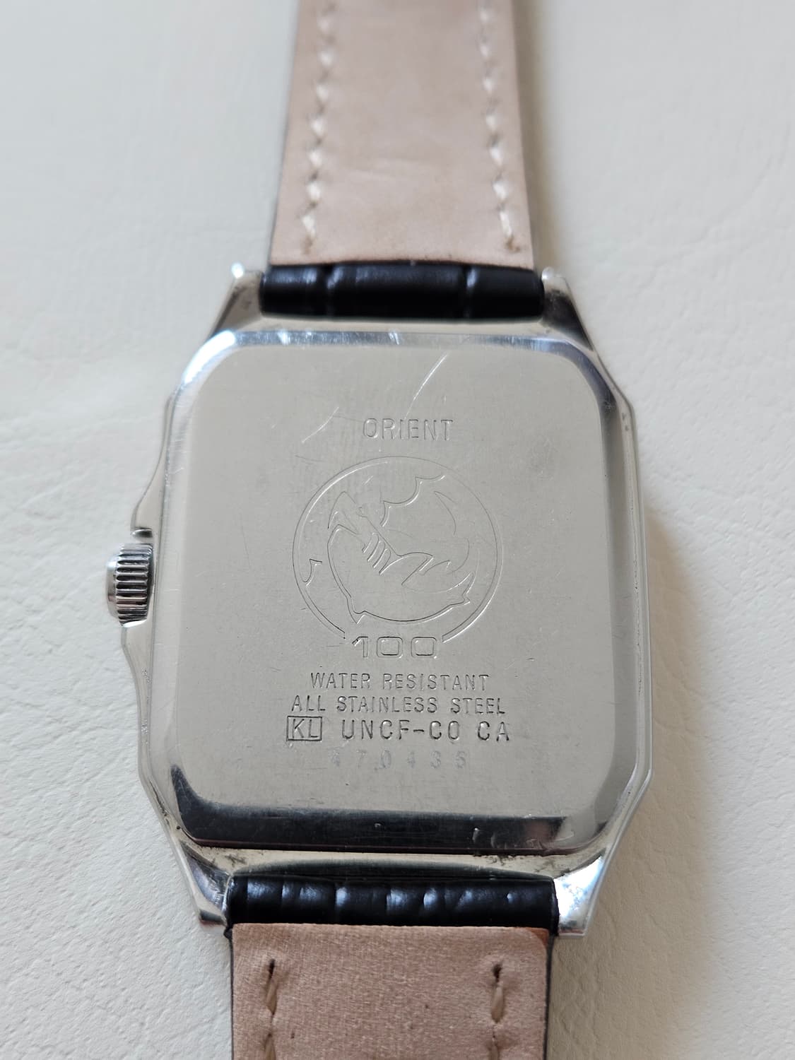 빈티지 오리엔트 스위머 검판 가죽 시계 상품이미지7