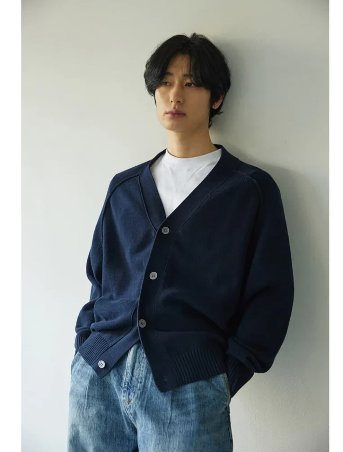 후브스 리버스 세미오버 가디건 네이비 M 상품이미지2