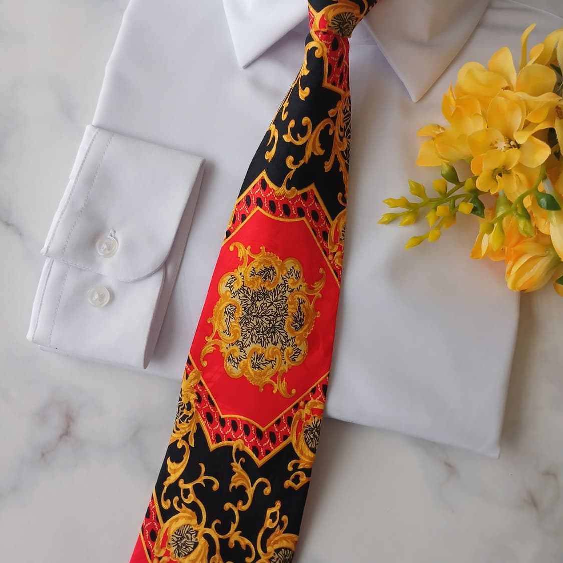 지아코모 데 세네세 실크 바로크 넥타이 9.1cm A+등급 A19098
 상품이미지4