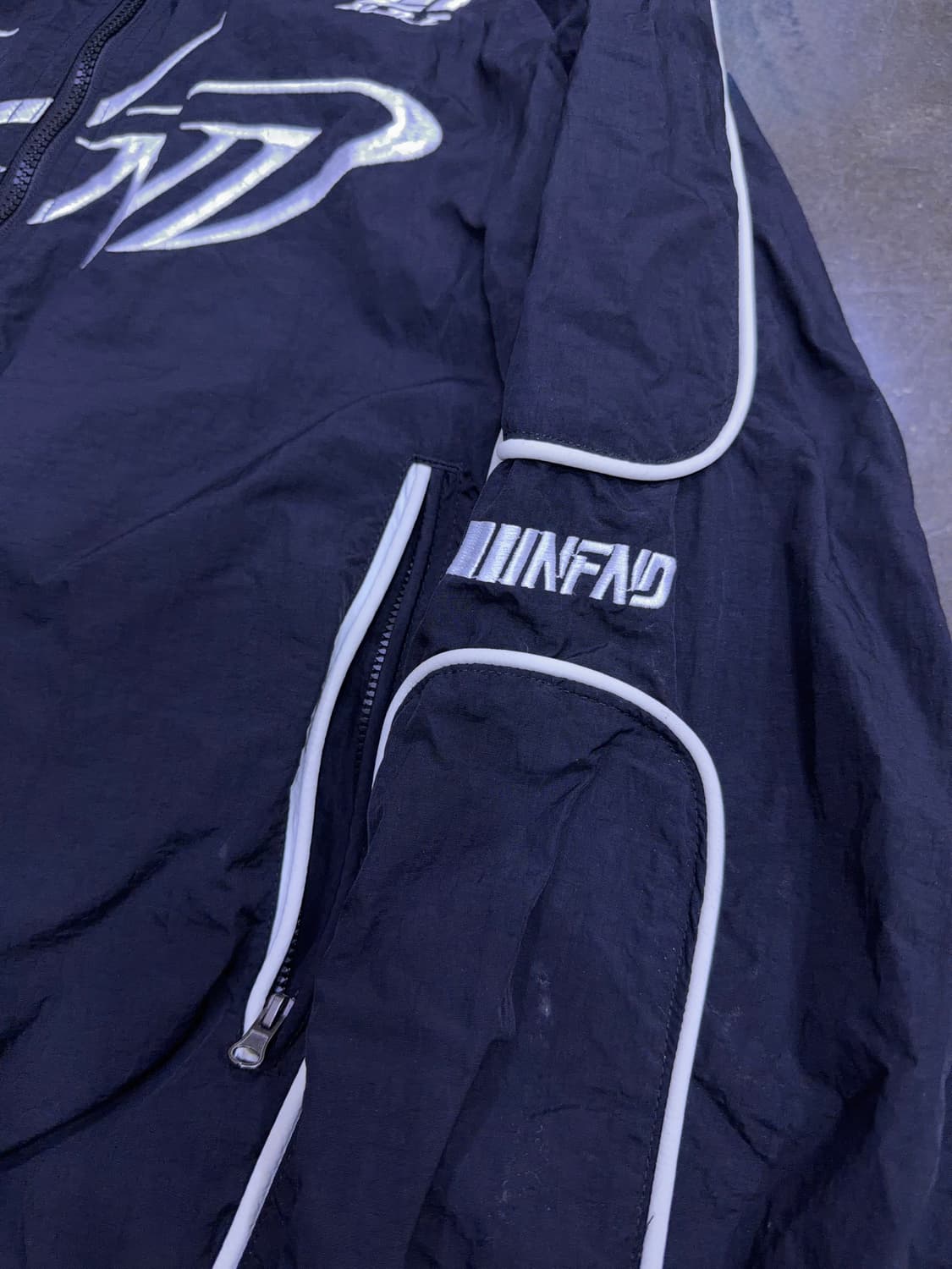 낫포너드 나일론 레이싱 자켓 블랙 M 상품이미지8