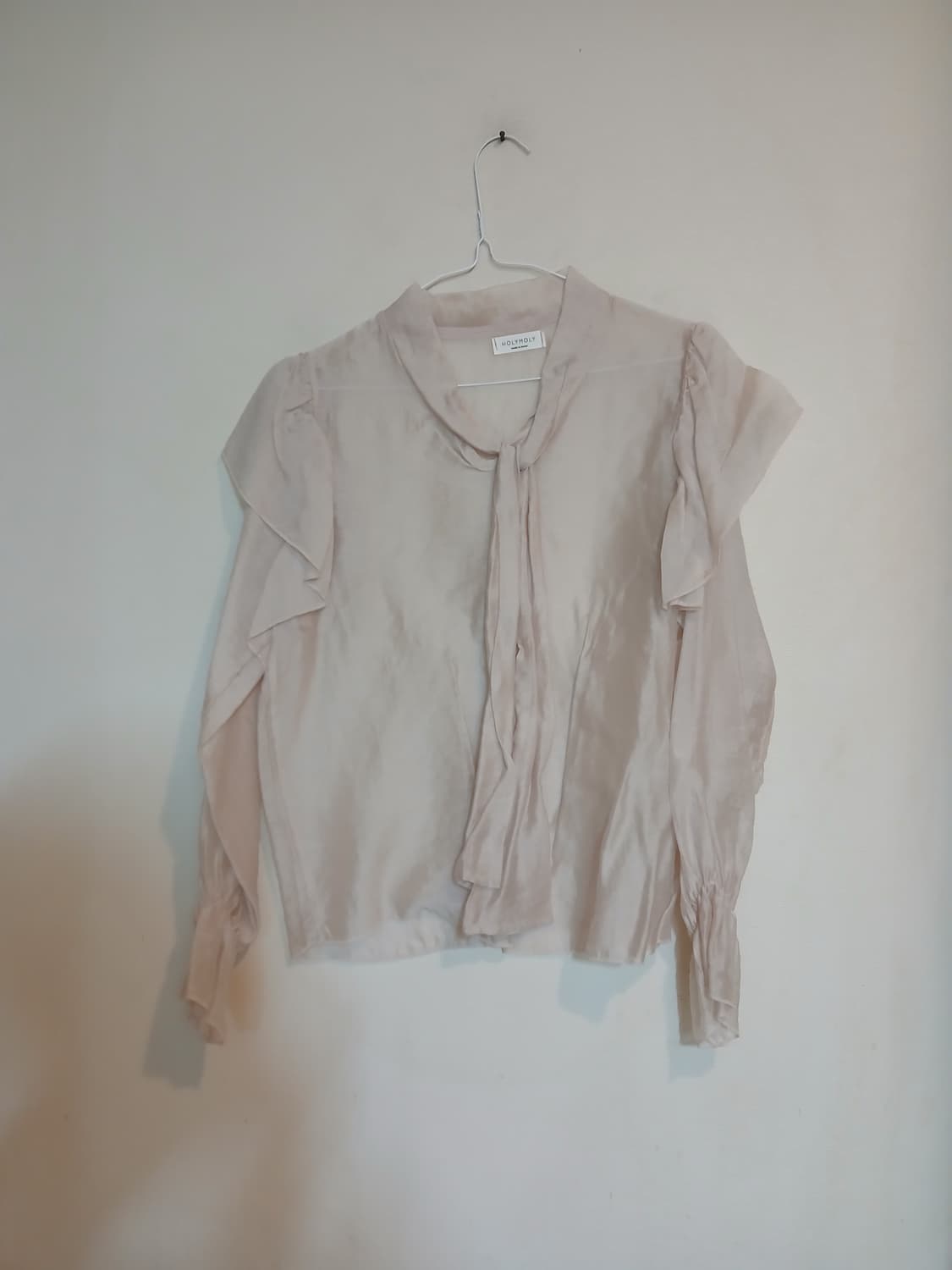 새상품 로맨틱 홀리몰리 시스루 프릴 타이 리본 블라우스 홀복 파티룩 셔츠 상품이미지3