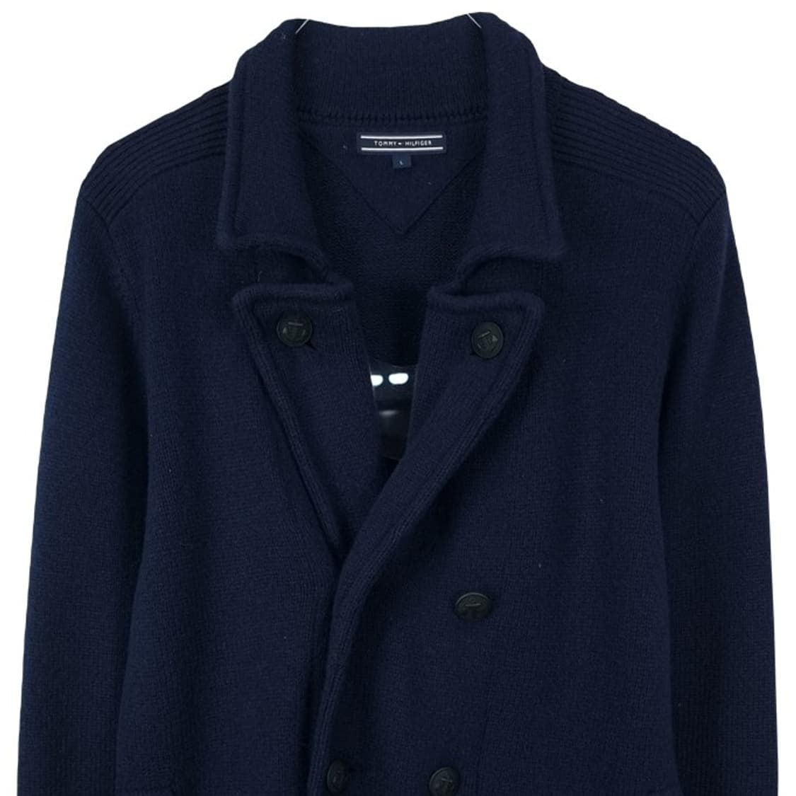 [타미힐피거] 피코트 디테일 니트 가디건 네이비 M18804 상품이미지4