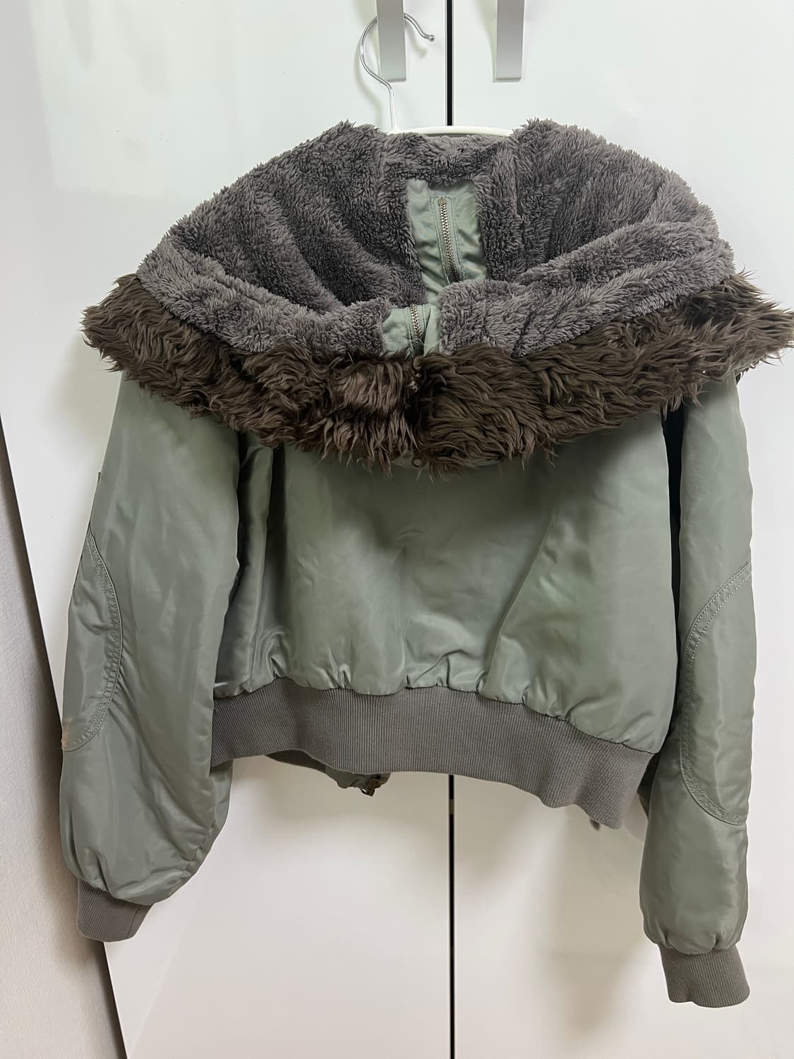 Open yy faux fur zipper hood 상품이미지2