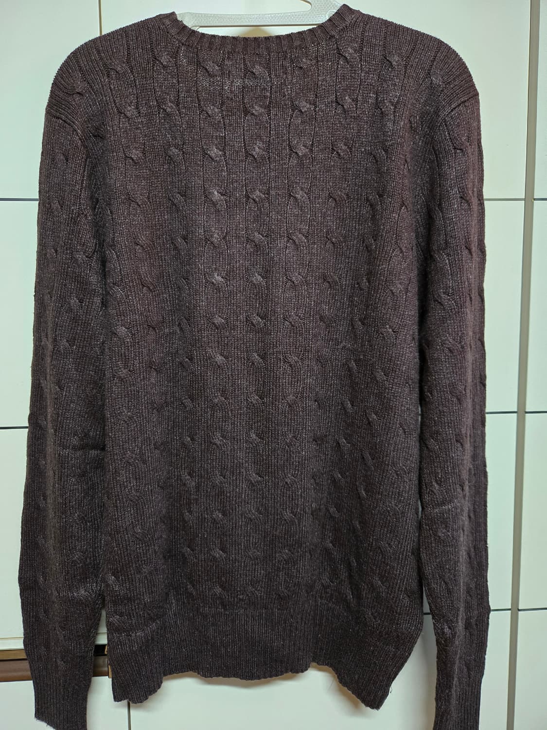 폴로랄프로렌 남성 정품 실크 케이블 스웨터 브라운 케이블 니트 상품이미지5