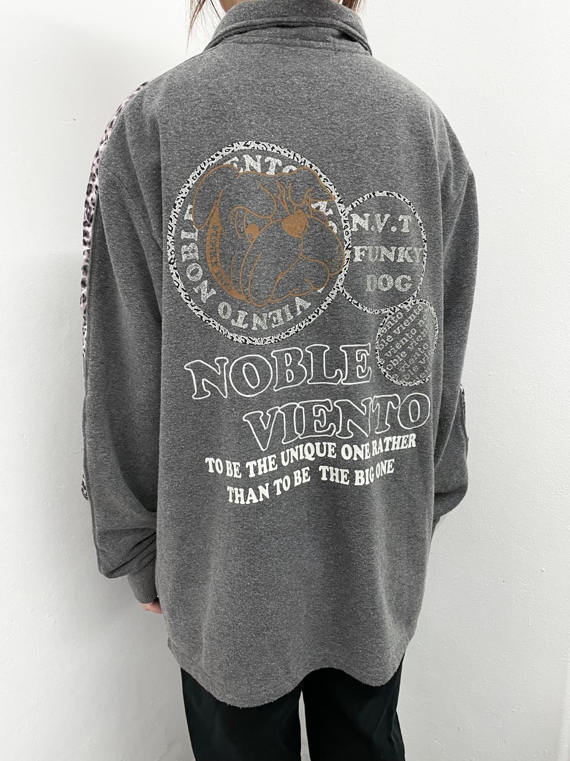 y2k 갸루 불독 레오파드 루즈 집업 상품이미지5