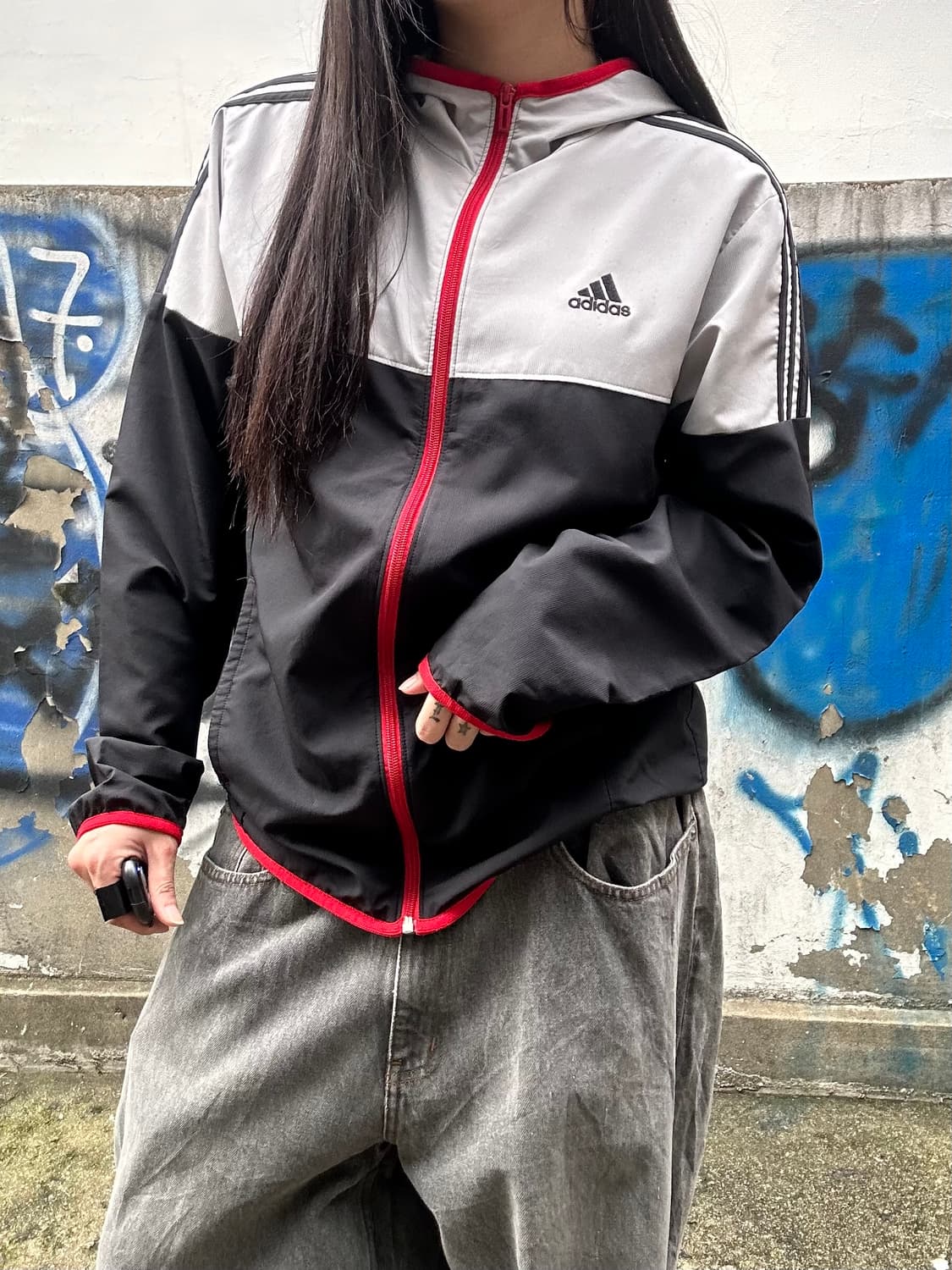 00s 아디다스 유니폼 윈드브레이커 후드집업 상품이미지1