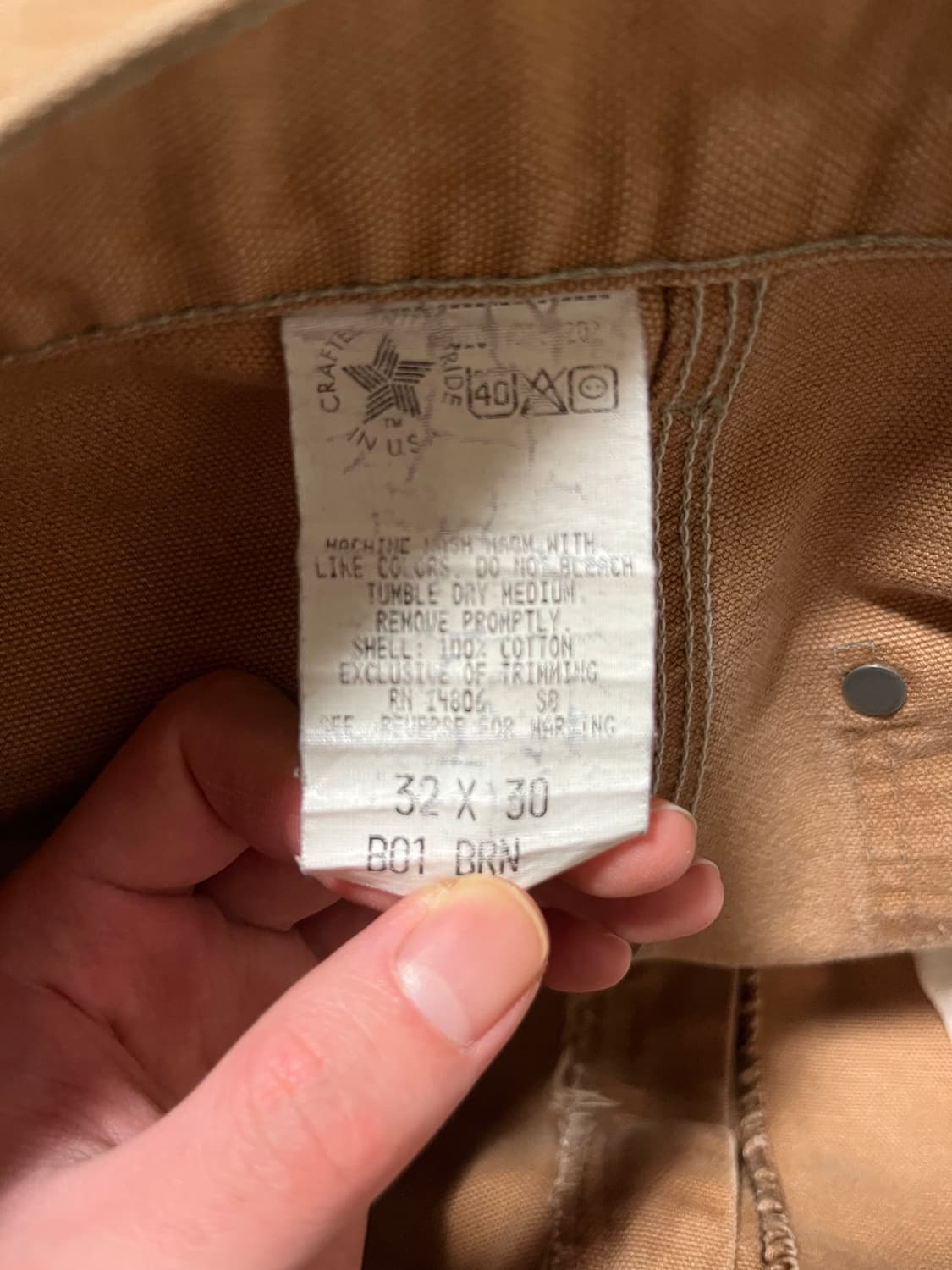 80s 칼하트 더블니 팬츠 탄색상 usa 상품이미지3