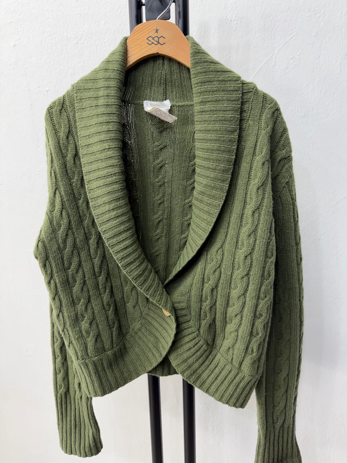 정품) 막스마라 캐시미어 꽈배기 니트 가디건 M 상품이미지3