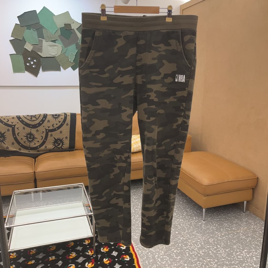 NBA 스트릿 밀리터리 카모플라주 밴딩 스웻팬츠 34인치 C07757 상품이미지3