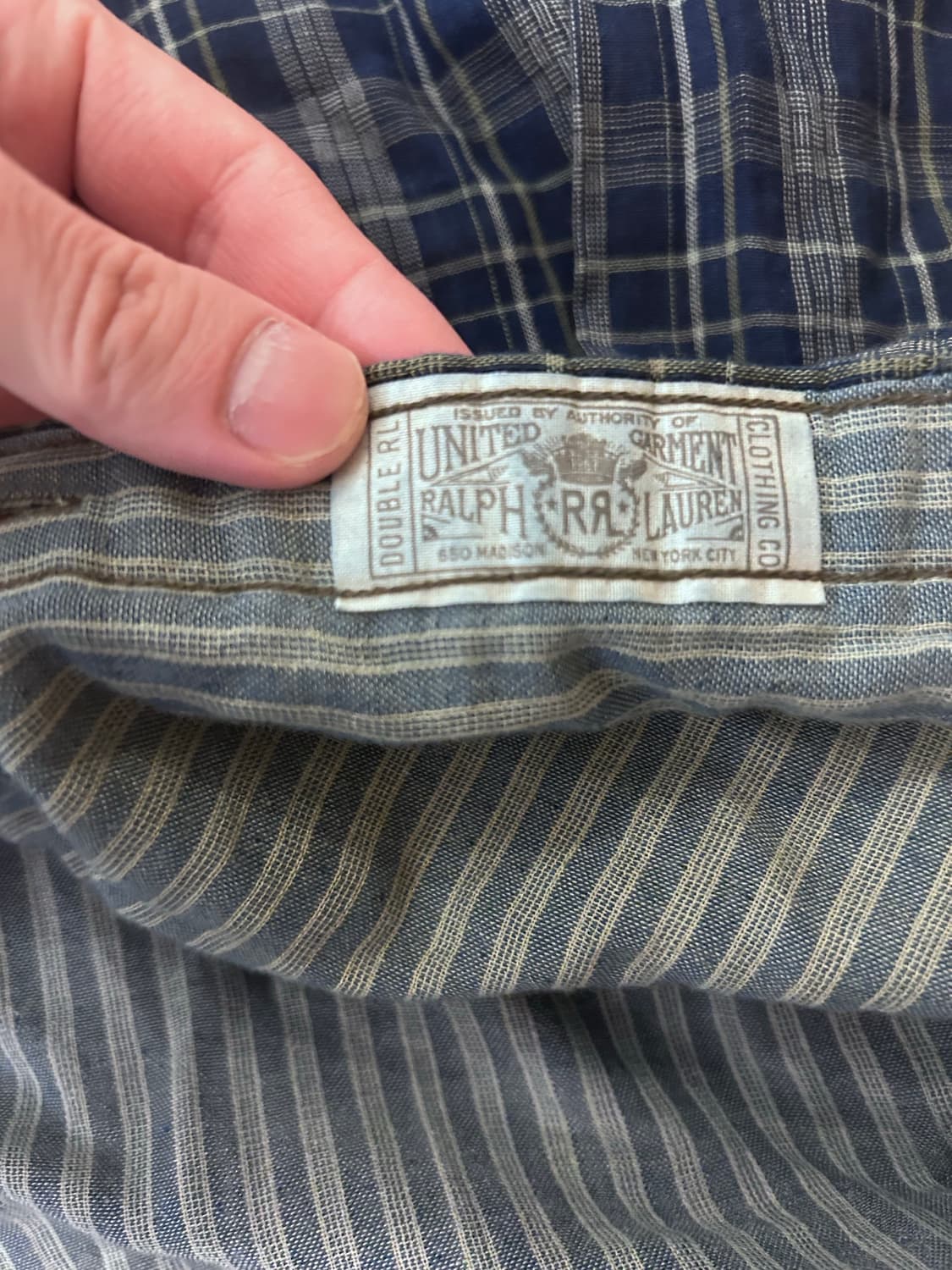 RRL 인디고 스트라이프 더블페이스 체크 셔츠 M 상품이미지4