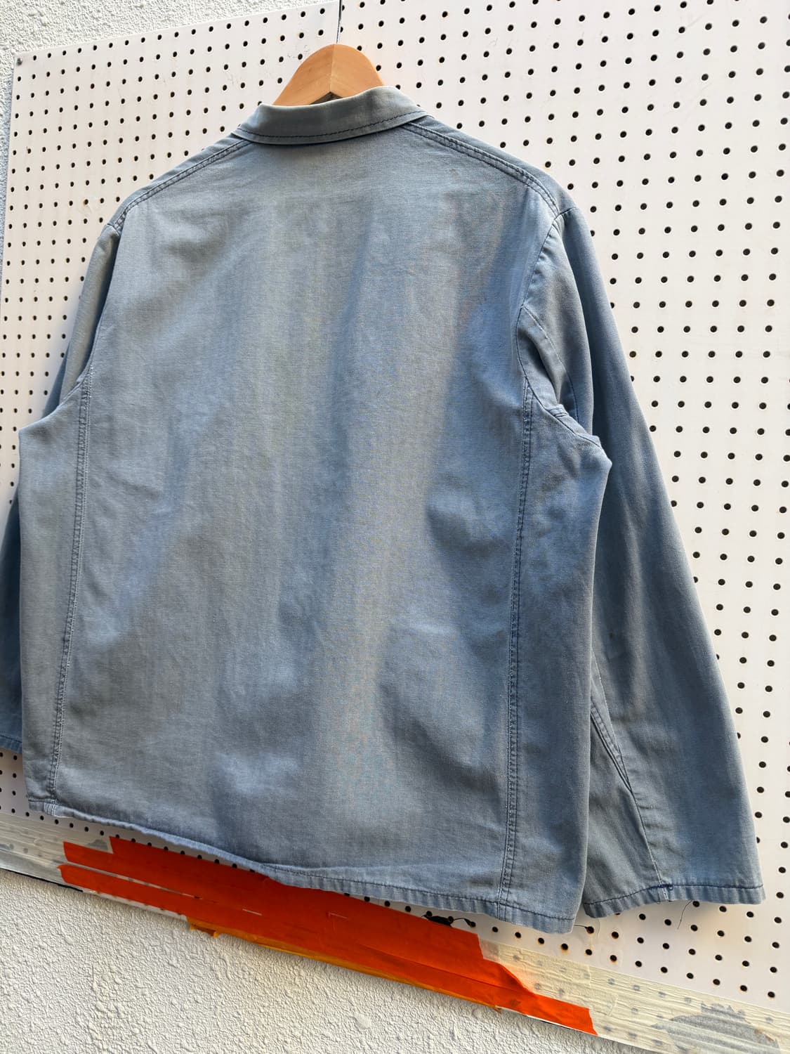 FADED WASHED BLUE OLD HBT 헤링본트윌 프렌치워크자켓 상품이미지10