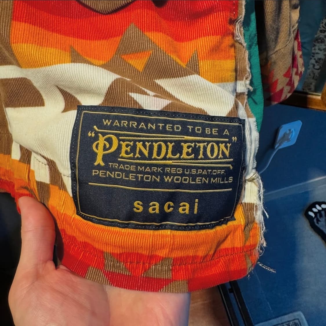 펜들턴x사카이 콜라보 치마요 패턴 자켓 상품이미지3