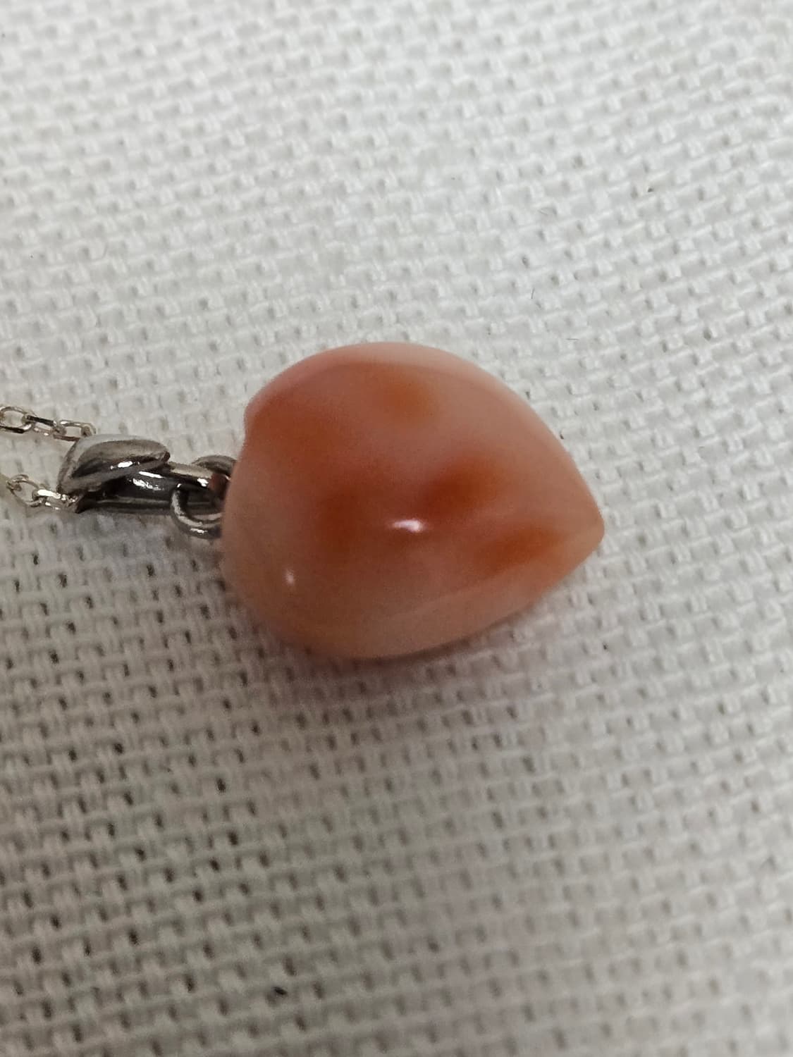 S925 Coral Tone Chalcedony Heart Necklac 상품이미지9