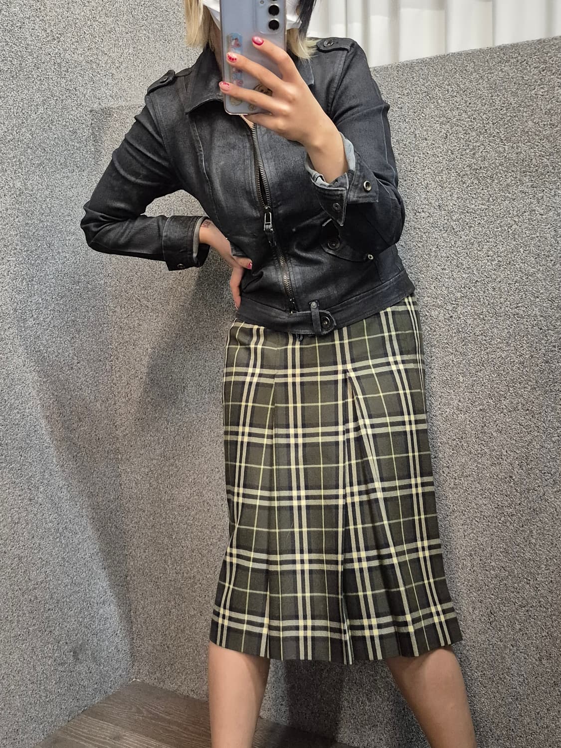 BERBURRY GREEN CKECK SKIRT 상품이미지1