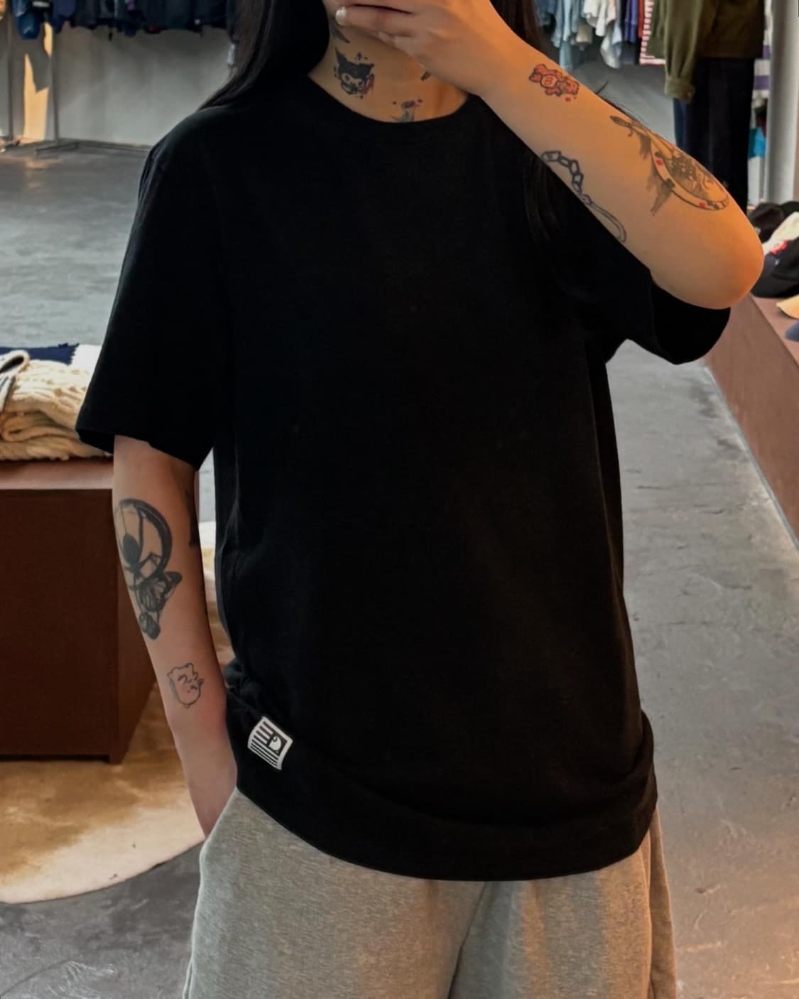 SJ) 칼하트 WIP 빅프린팅 블랙 반팔 티셔츠 A289 상품이미지1