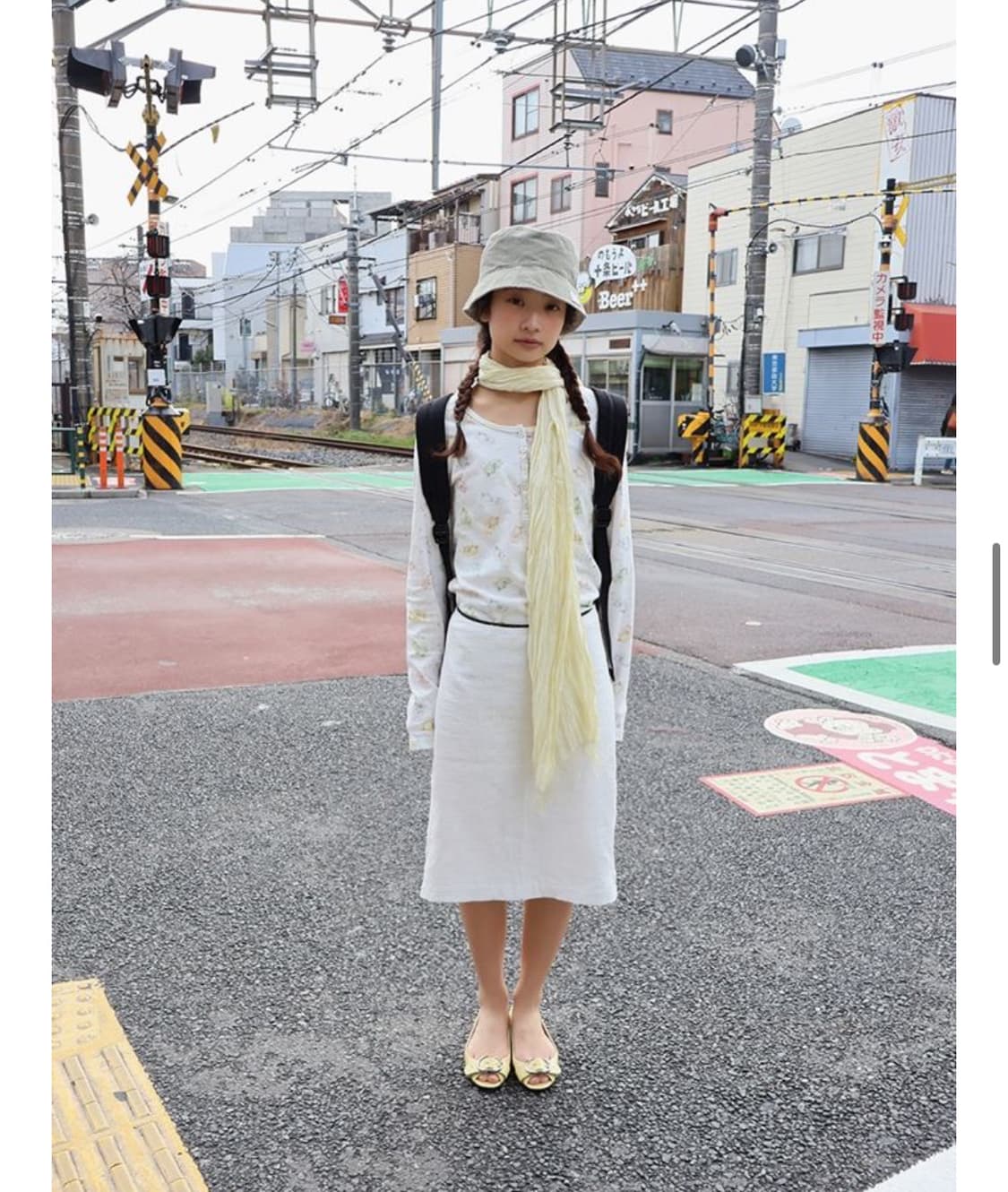 콜로신스 유키 미디 스커트 화이트  상품이미지1