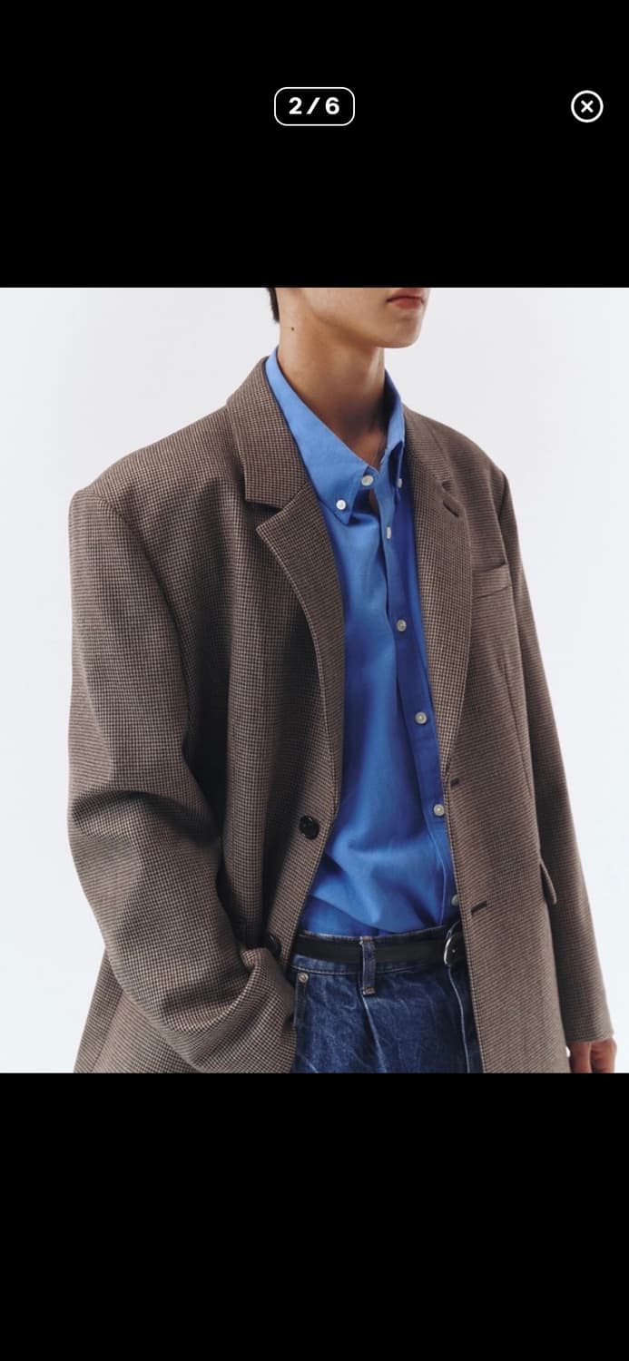 던스트 체크 울 블레이저 M 상품이미지2