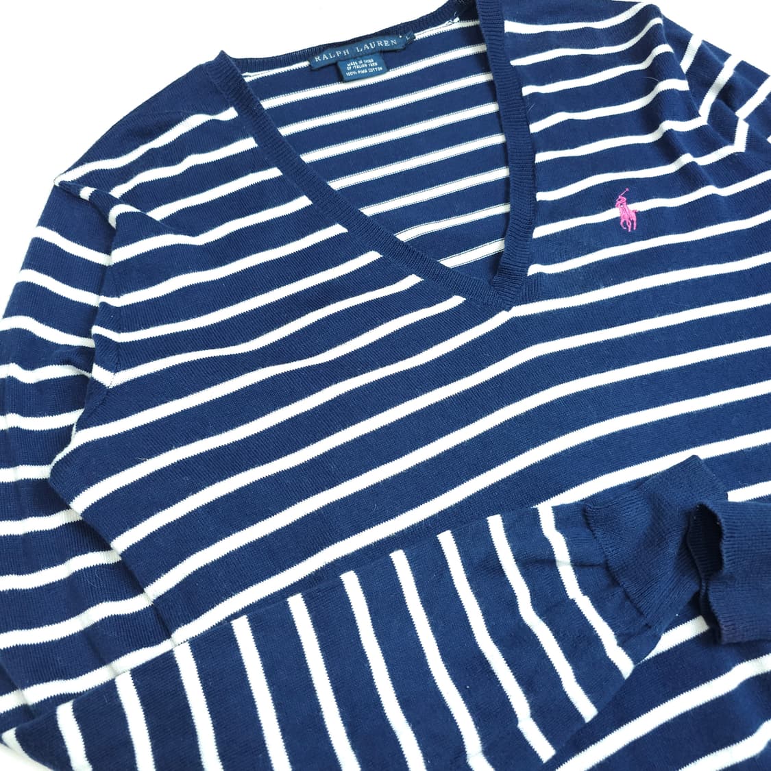 [택포]폴로 피마코튼 브이넥 니트 L 상품이미지9