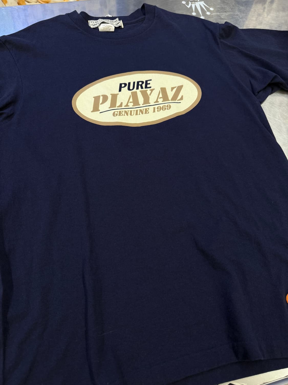 PURE PLAYAZ PRODUCT USA 네이비 반팔티 L 상품이미지3