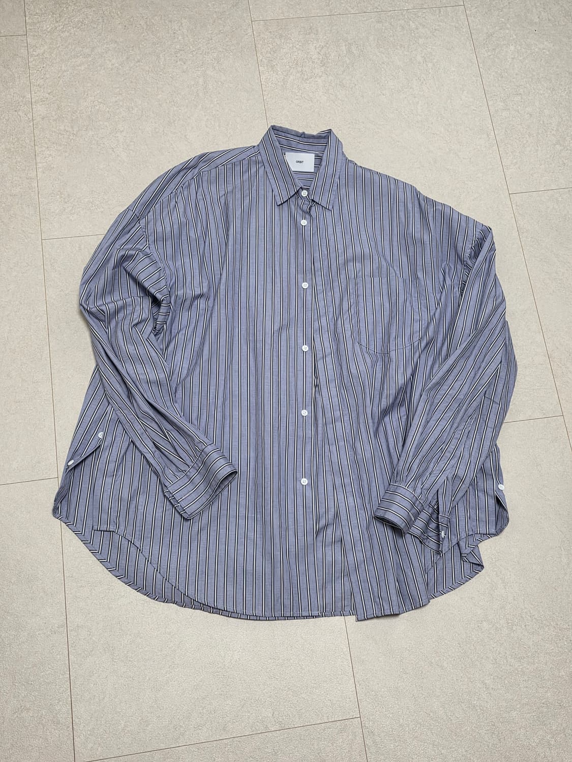 스트라이프 오버핏 셔츠 (S, 100-105) 상품이미지1