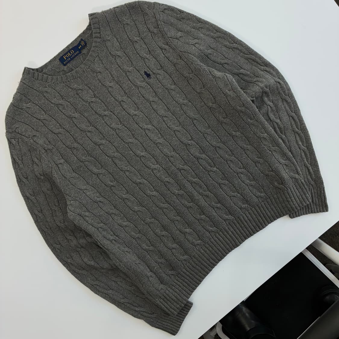 Polo 폴로 랄프로렌 신형 그레이 케이블 라운드 니트 상품이미지2