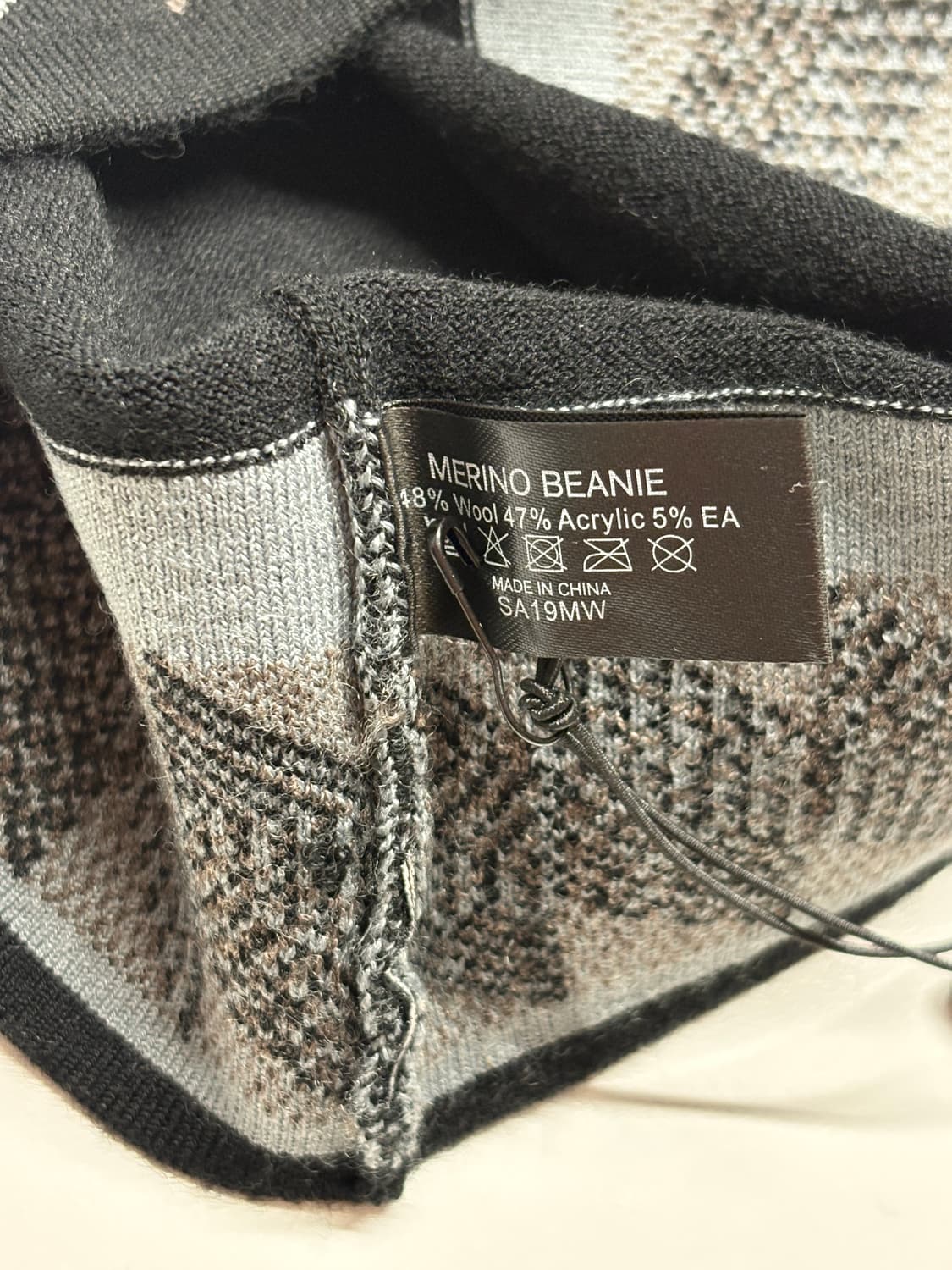 소어 러닝 자카드 패턴 메리노 실크 비니 상품이미지5