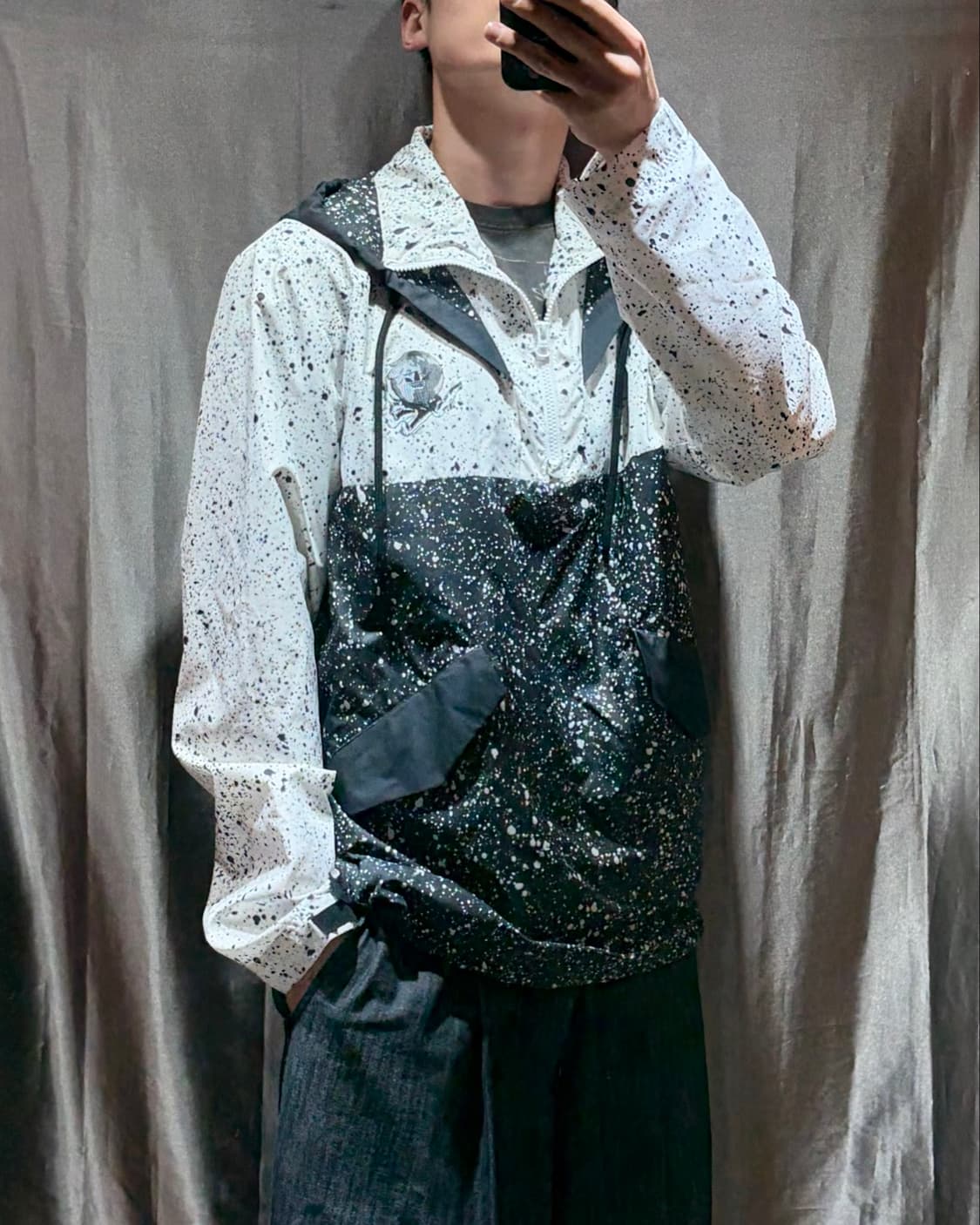 XL 아디다스 ADIDAS 빅로고 페인팅 나일론 후드 아노락 상품이미지2