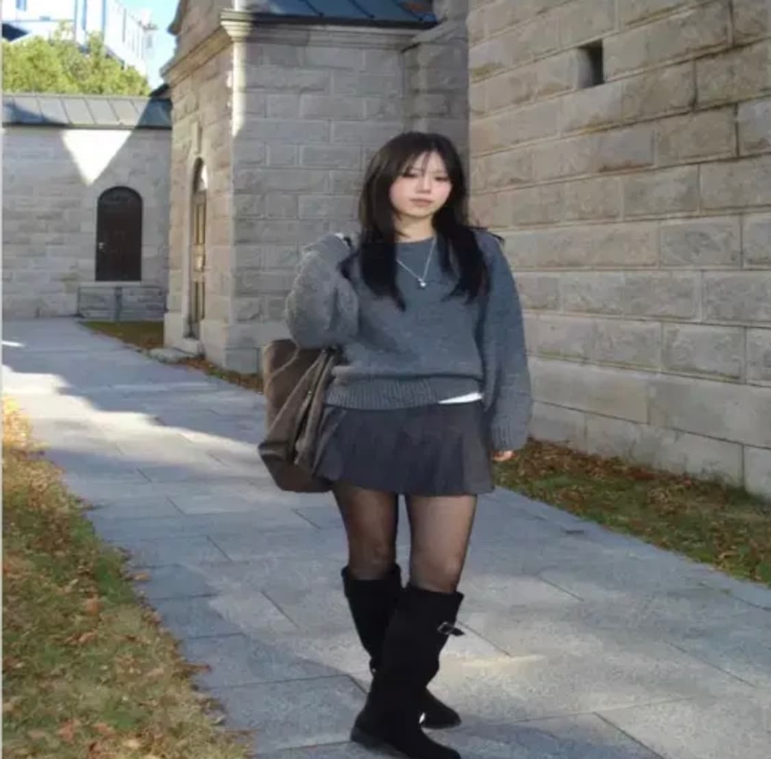 아워캐비넷 settle alpaca knit 니트 차콜 상품이미지1