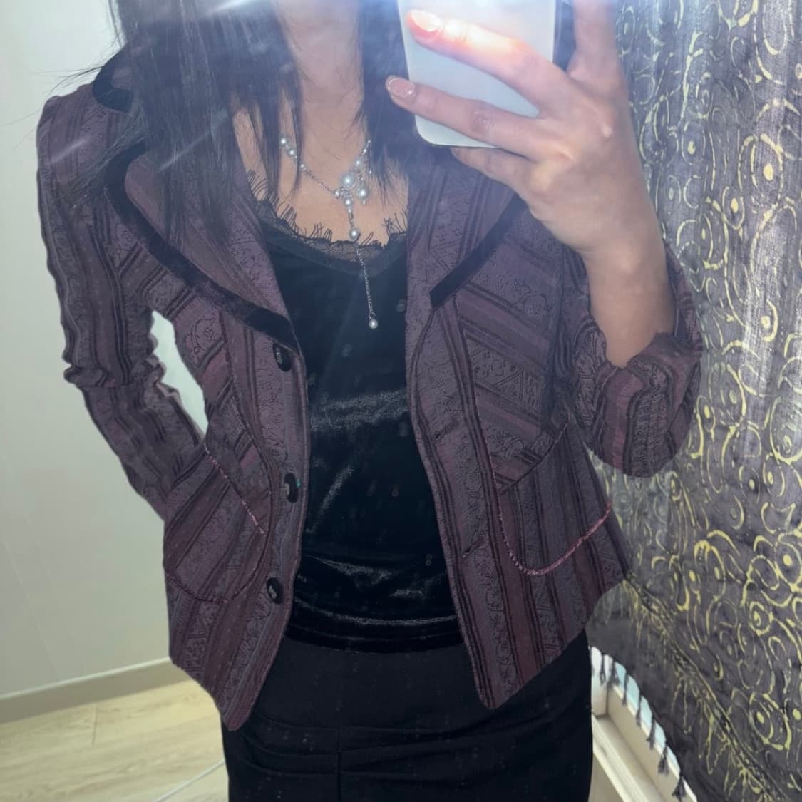 Vintage 오네갸루 오리엔탈 에스닉 퍼플 자켓 상품이미지2