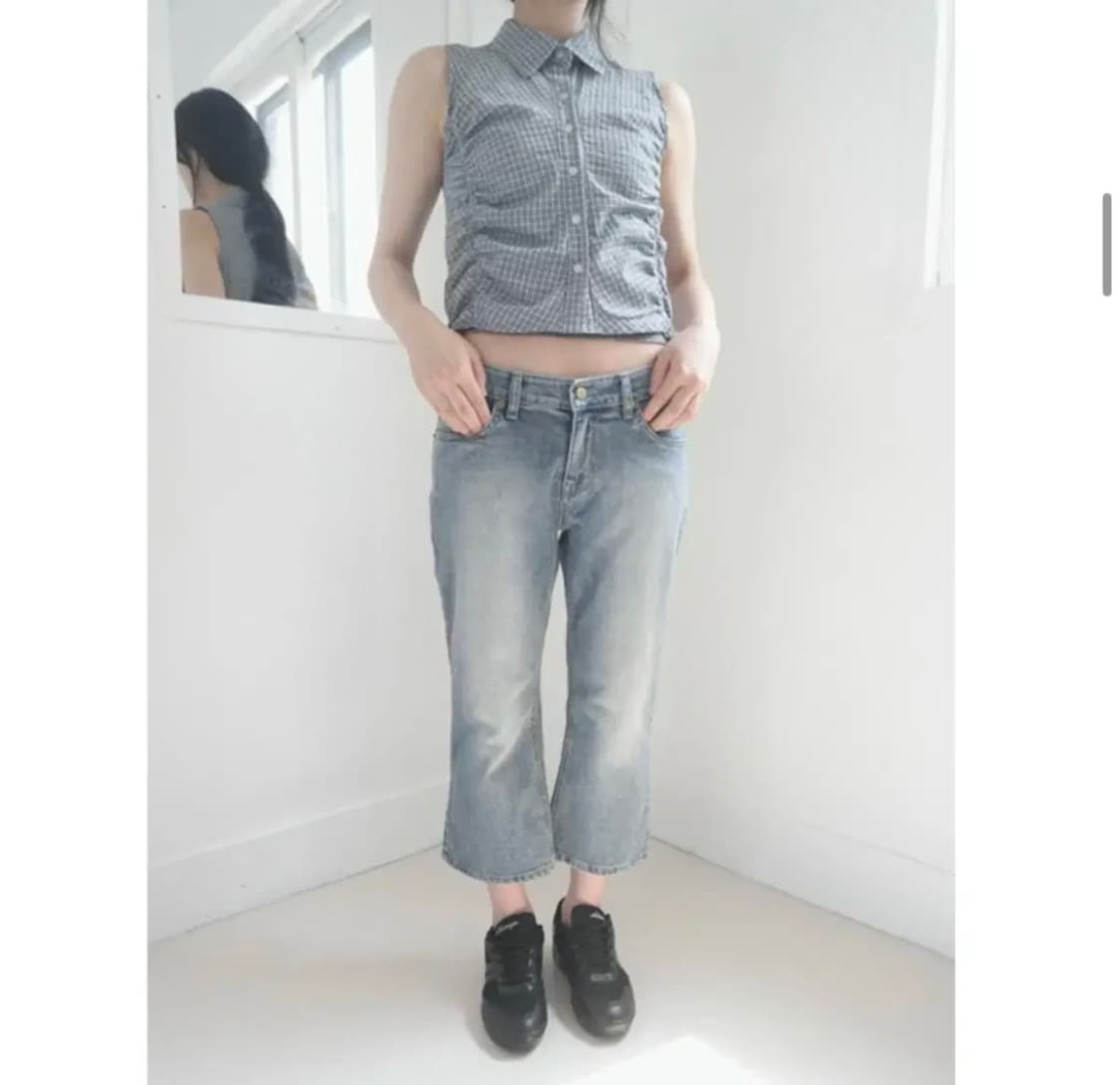 에프터먼데이 라이트블루 카프리 데님 M 상품이미지1