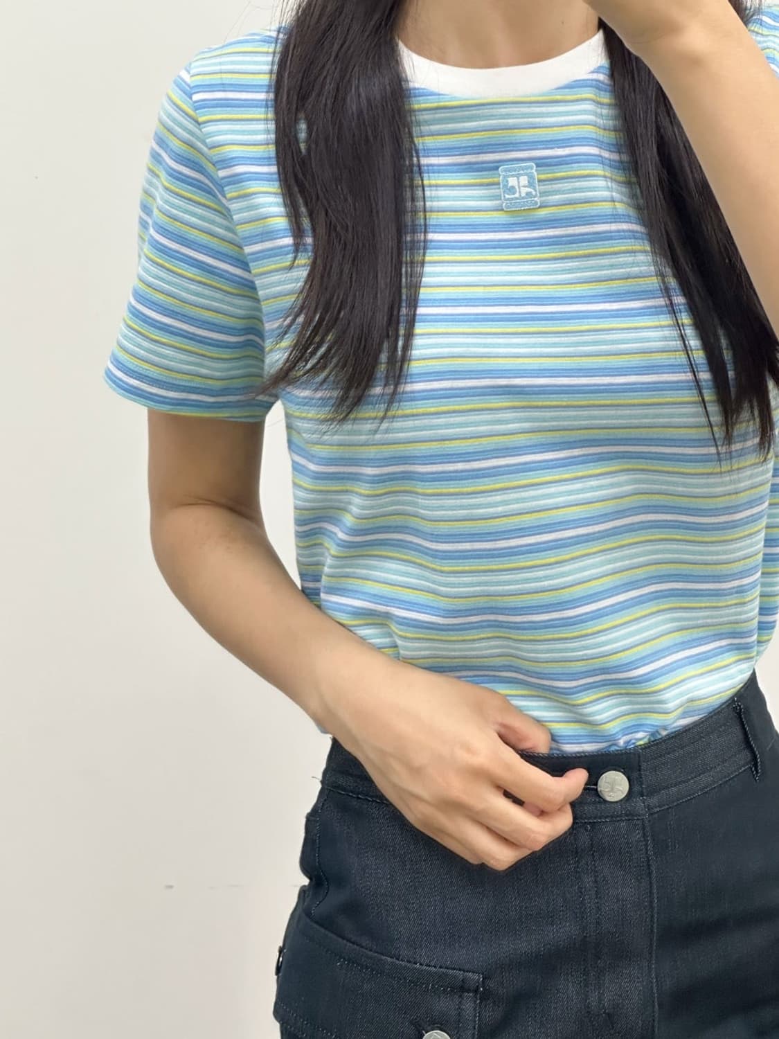 [새상품] courreges / 꾸레쥬 스트라이프 반팔 티셔츠  상품이미지9