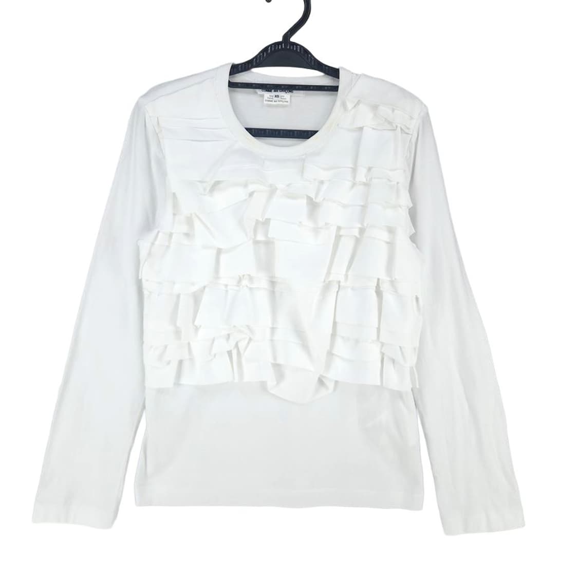 [여XS]꼼데가르송 프릴 배색 라운드 티셔츠[Y61-187] 상품이미지1