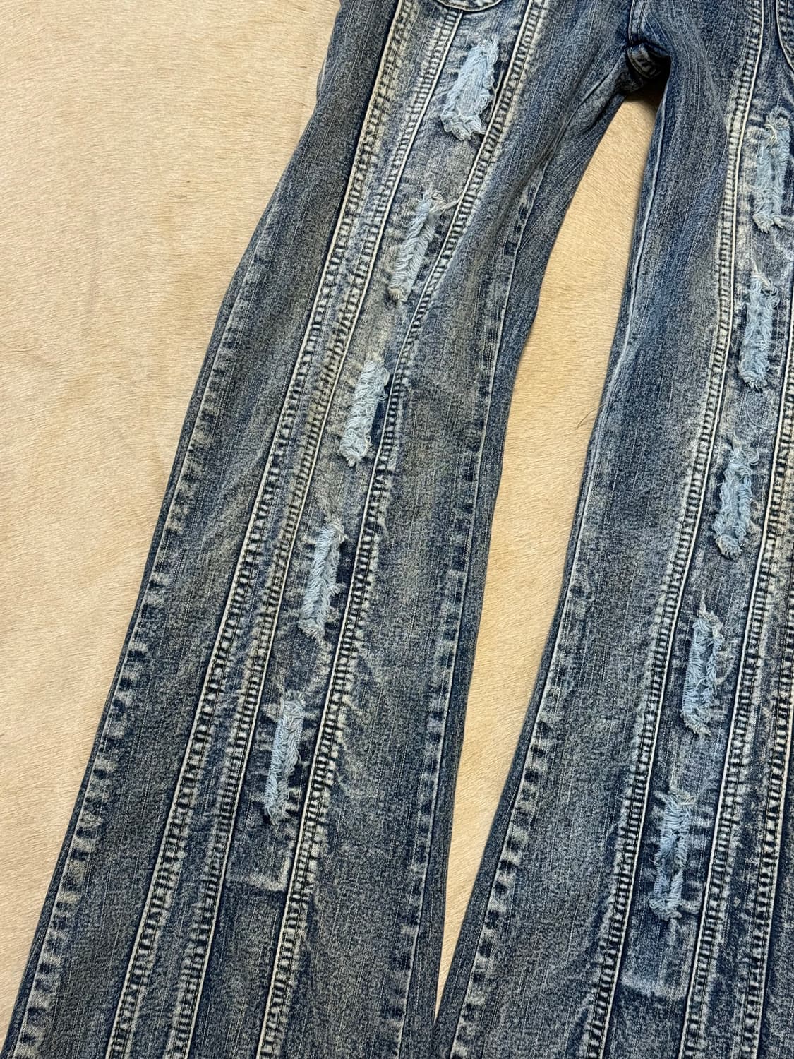 워싱 데미지 데님팬츠 상품이미지5