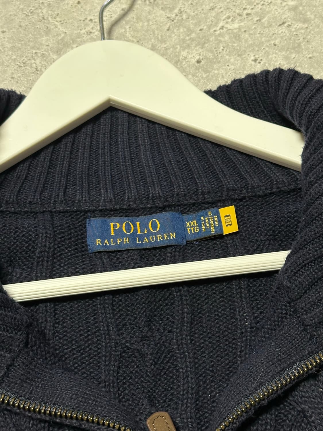 폴로 랄프로렌 네이비 케이블 반집업 니트 상품이미지4