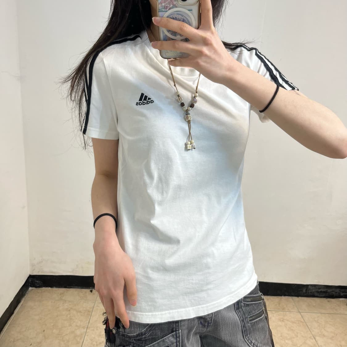 Adidas white 3-stripes t-shirt 상품이미지3