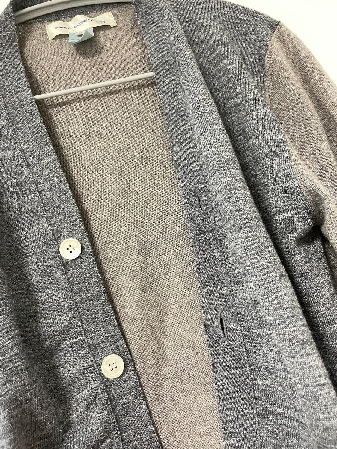 꼼데가르송 shirt 메리노울 그레이 배색 가디건 상품이미지2