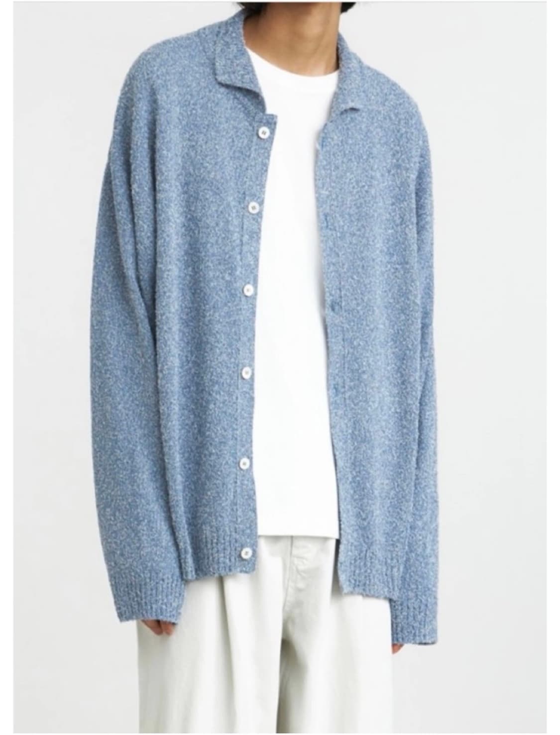 유스 youth 니트 카라 가디건 블루 상품이미지2