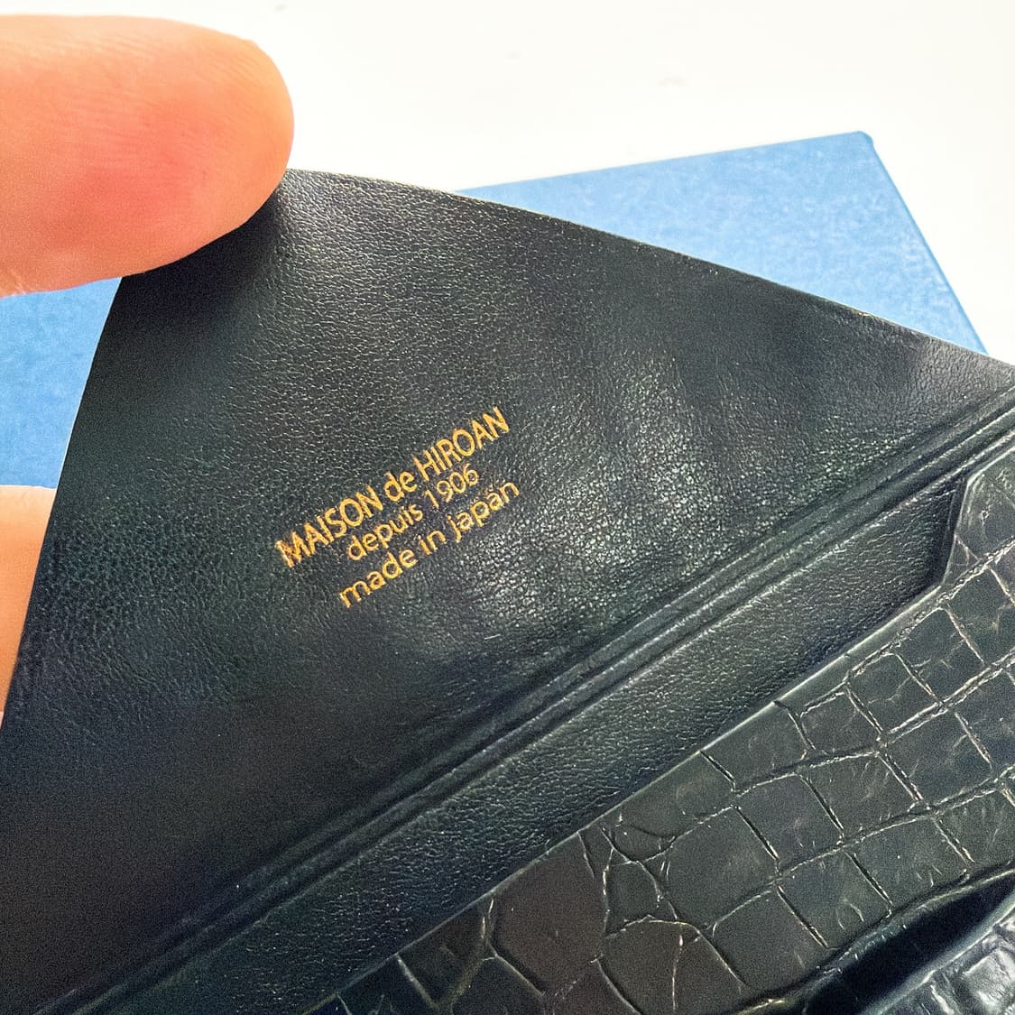 (정품/새상품) 메종 드 히로안 블랙 악어가죽 카드지갑 상품이미지3