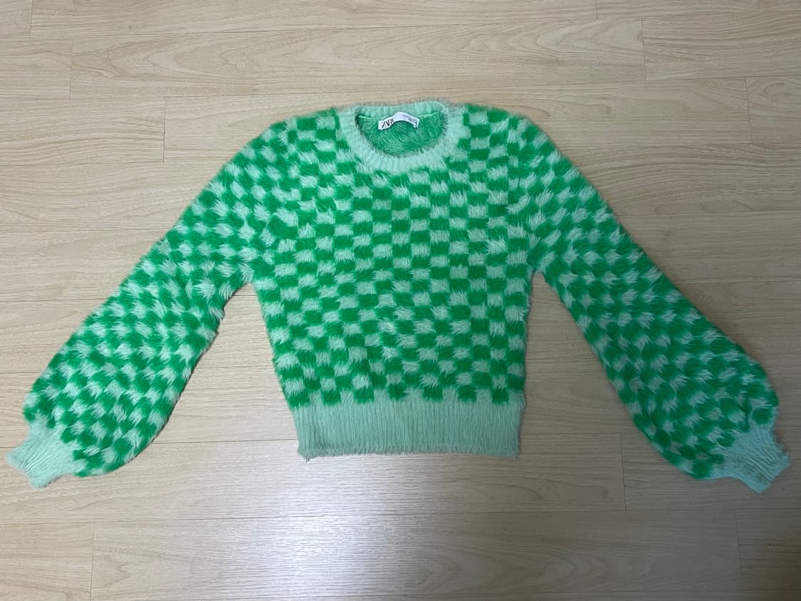 자라 체크 크롭 스웨터 상품이미지2