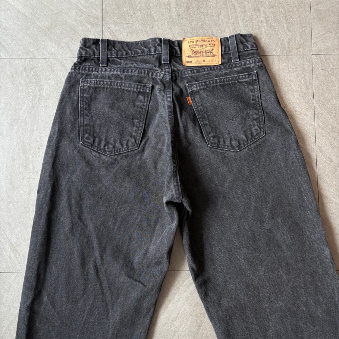96년 미국 생산 리바이스 550 데님 오렌지탭 블랙 팬츠 상품이미지7