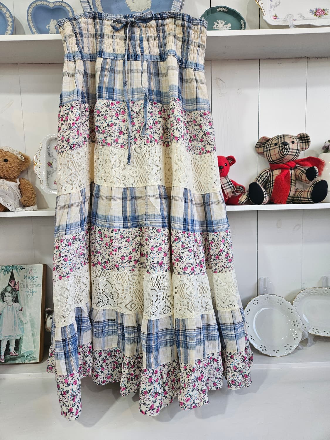 패치워크 레이스 원피스 상품이미지4