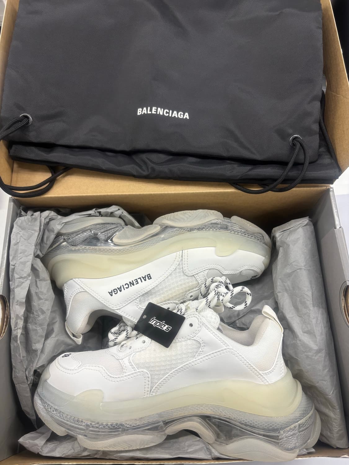(미착용) 발렌시아가 트리플S 화이트스니커즈 38(250) 상품이미지1