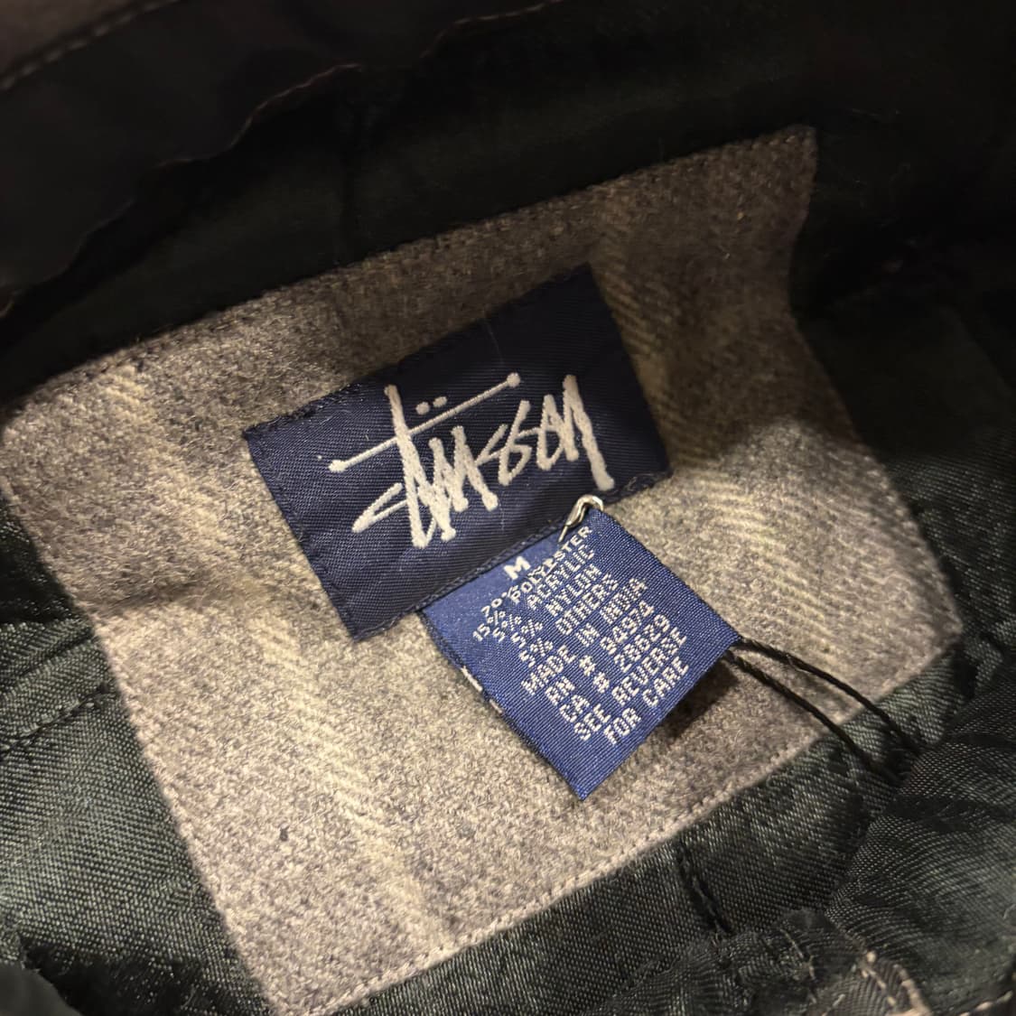 [M] 90s 스투시 빈티지 체크 셔츠 자켓 그레이 D99 상품이미지4