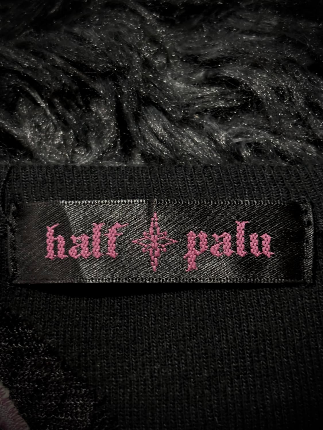 half palu 버터플라이 백레이스 키치 레터링 슬림핏 블랙 반팔 티셔 상품이미지9